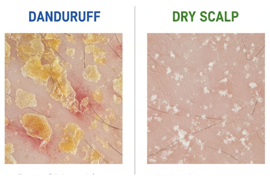 dandruff vs dry scalp