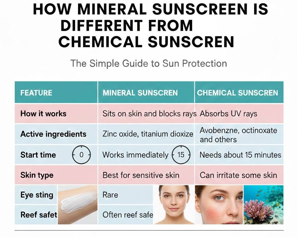 How Mineral Sunscreen Is Different From Chemical Sunscreen