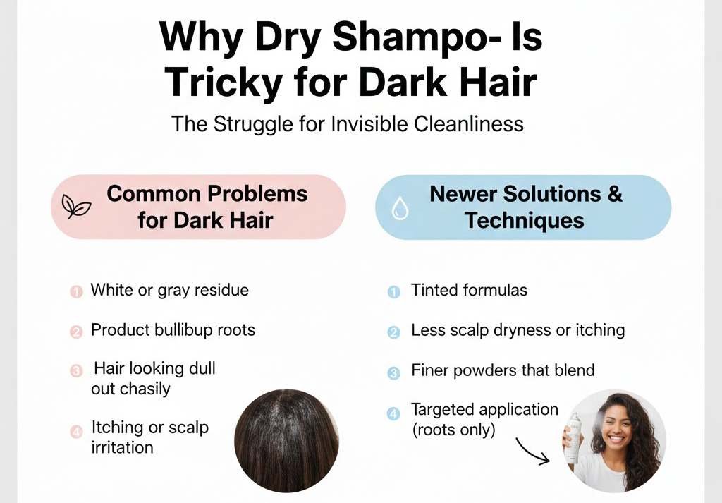 Why Dry Shampoo Is Tricky for Dark Hair